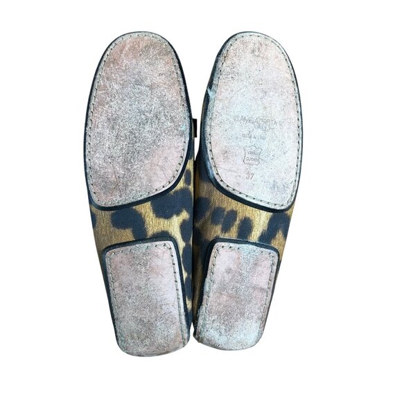 Giambattista Valli Leopard Print Leather Canvas Slip-On Flats Women's EU Size 37 - Picture 8 of 8
